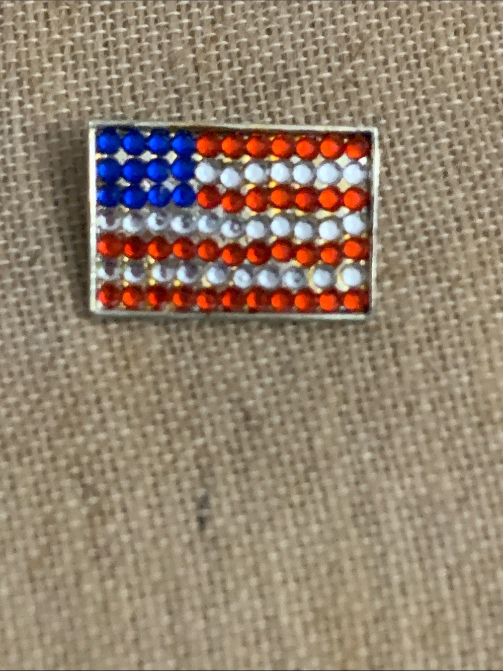 Sparkling American Flag Rhinestone Brooch - Red, White & Blue